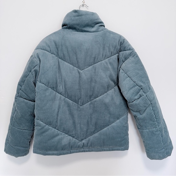 Joe Fresh Women's Light Blue Corduroy Puffer Jacket - Picture 3 of 4